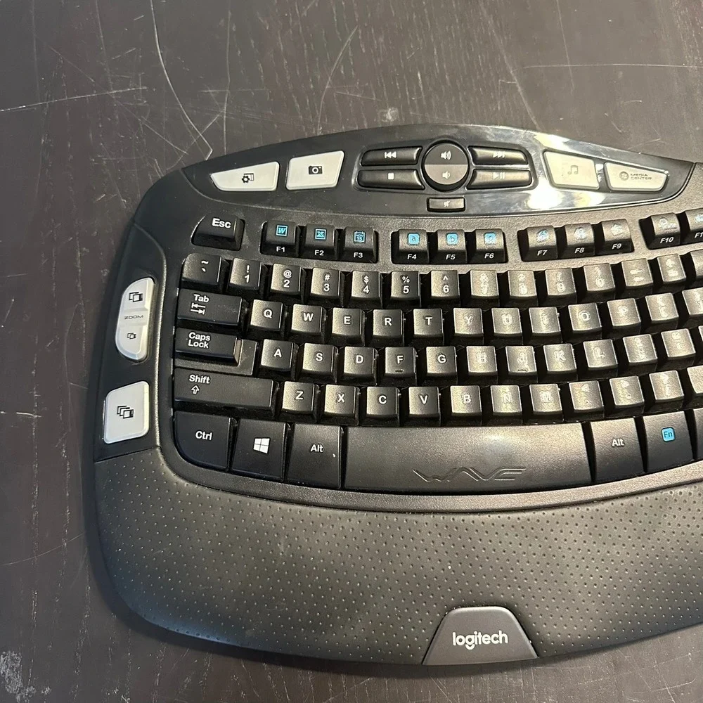 Logitech K350 Wireless Ergonomic Wave Keyboard Black Y-R0053 No Dongle